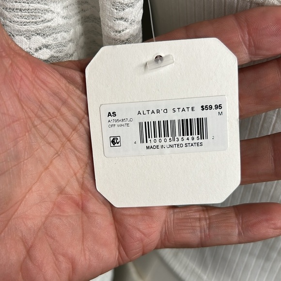 Altar’d State White Lace‎ & Stretch Knit Mock Neck Top NWT Sz Large - Picture 13 of 14